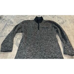 Eddie Bauer Men's Sweater‎ Fleece Pullover 1/4 Zip Pullover Size Small Black